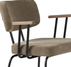 Eetkamerstoelen Met Armleuning-Eijerkamp Collectie Tom Onderstel Zwart Armstoel Brown, Tabacco