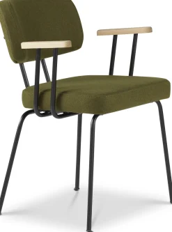 Eetkamerstoelen Met Armleuning-Eijerkamp Collectie Tom Onderstel Zwart Armstoel Green, Groove