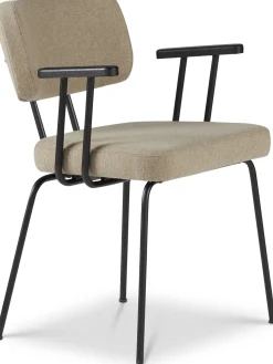 Eetkamerstoelen Met Armleuning-Eijerkamp Collectie Tom Onderstel Zwart Armstoel Stone, Antracite