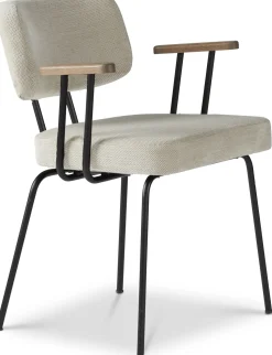 Eetkamerstoelen Met Armleuning-Eijerkamp Collectie Tom Onderstel Zwart Armstoel Natural, Tabacco