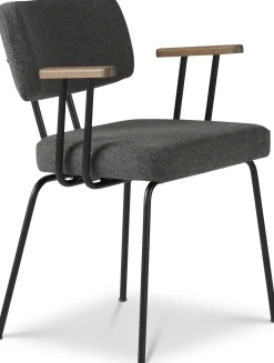 Eetkamerstoelen Met Armleuning-Eijerkamp Collectie Tom Onderstel Zwart Armstoel Antracite, Tabacco