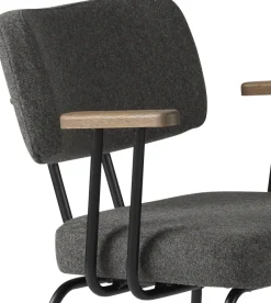Eetkamerstoelen Met Armleuning-Eijerkamp Collectie Tom Onderstel Zwart Armstoel Antracite, Tabacco