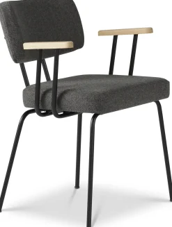Eetkamerstoelen Met Armleuning-Eijerkamp Collectie Tom Onderstel Zwart Armstoel Antracite, Groove