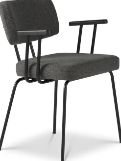 Eetkamerstoelen Met Armleuning-Eijerkamp Collectie Tom Onderstel Zwart Armstoel Antracite, Antracite