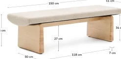 Zitbanken-Kave Home Topaz Bankje Naturel, Beige