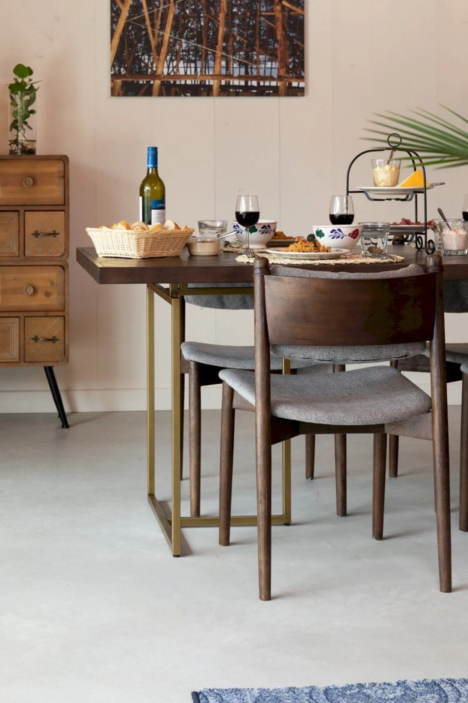 Eetkamerstoelen Zonder Armleuning-Dutchbone Torrance Eetkamerstoel Brown, Beige