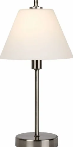 Moderne Tafellampen|Tafellampen-Lucide Touch Tafellamp Chroom, Wit