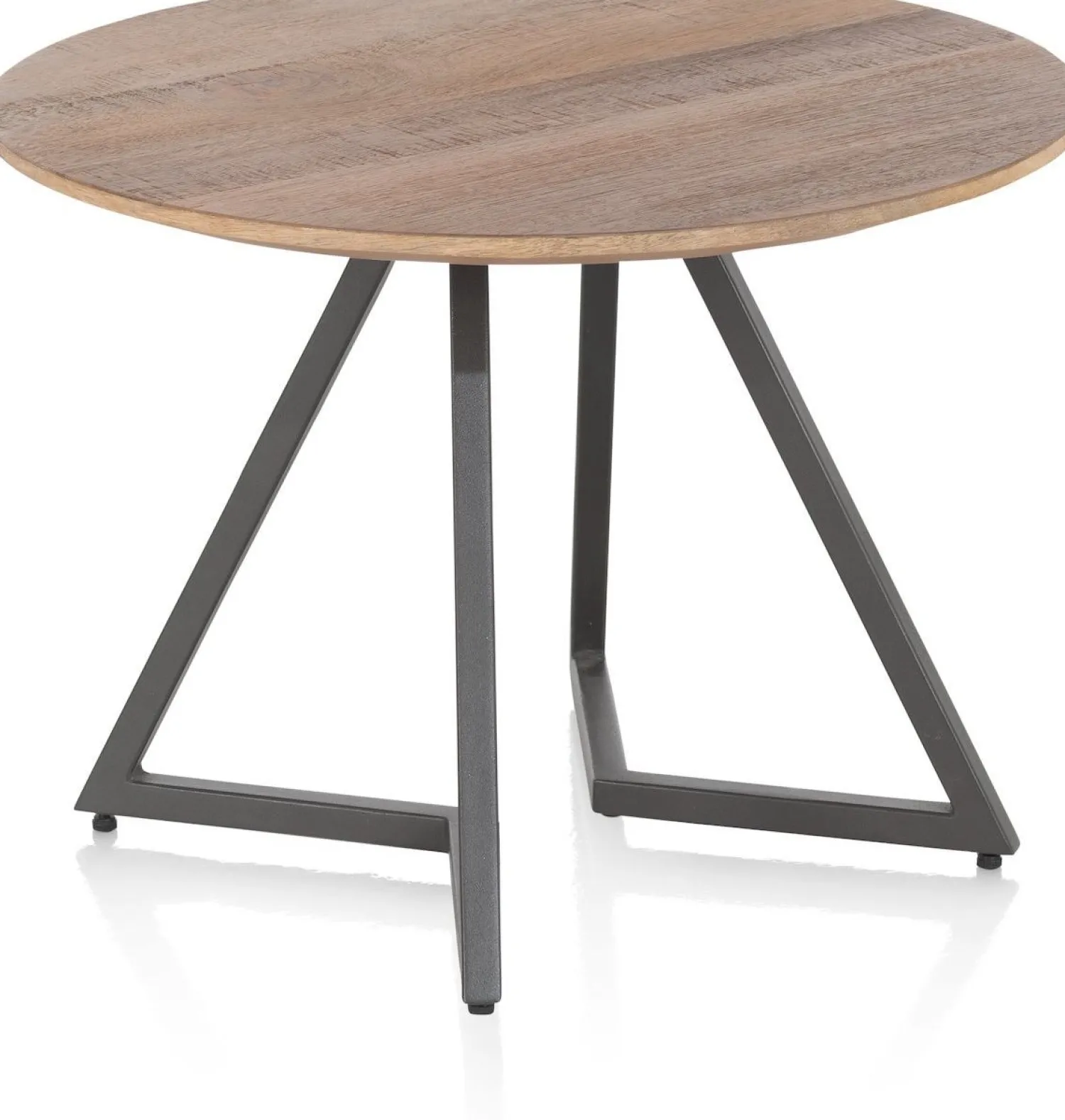 Ronde Salontafels-Henders en Hazel Trapani Salontafel Smoked Mango Fineer