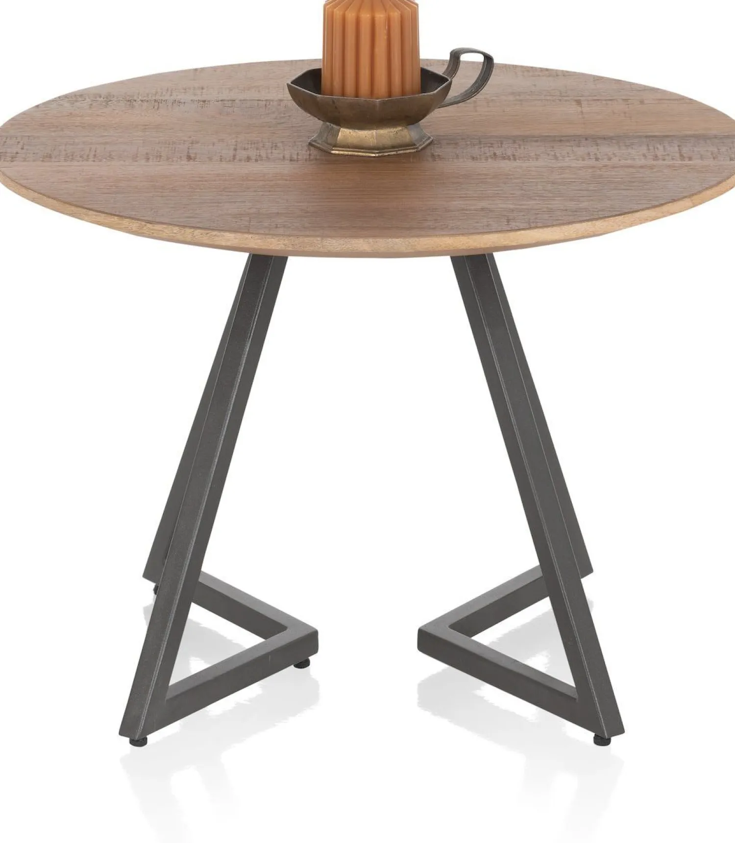 Ronde Salontafels-Henders en Hazel Trapani Salontafel Smoked Mango Fineer