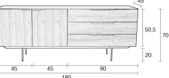 Dressoirs-Zuiver Travis Dressoir Walnut