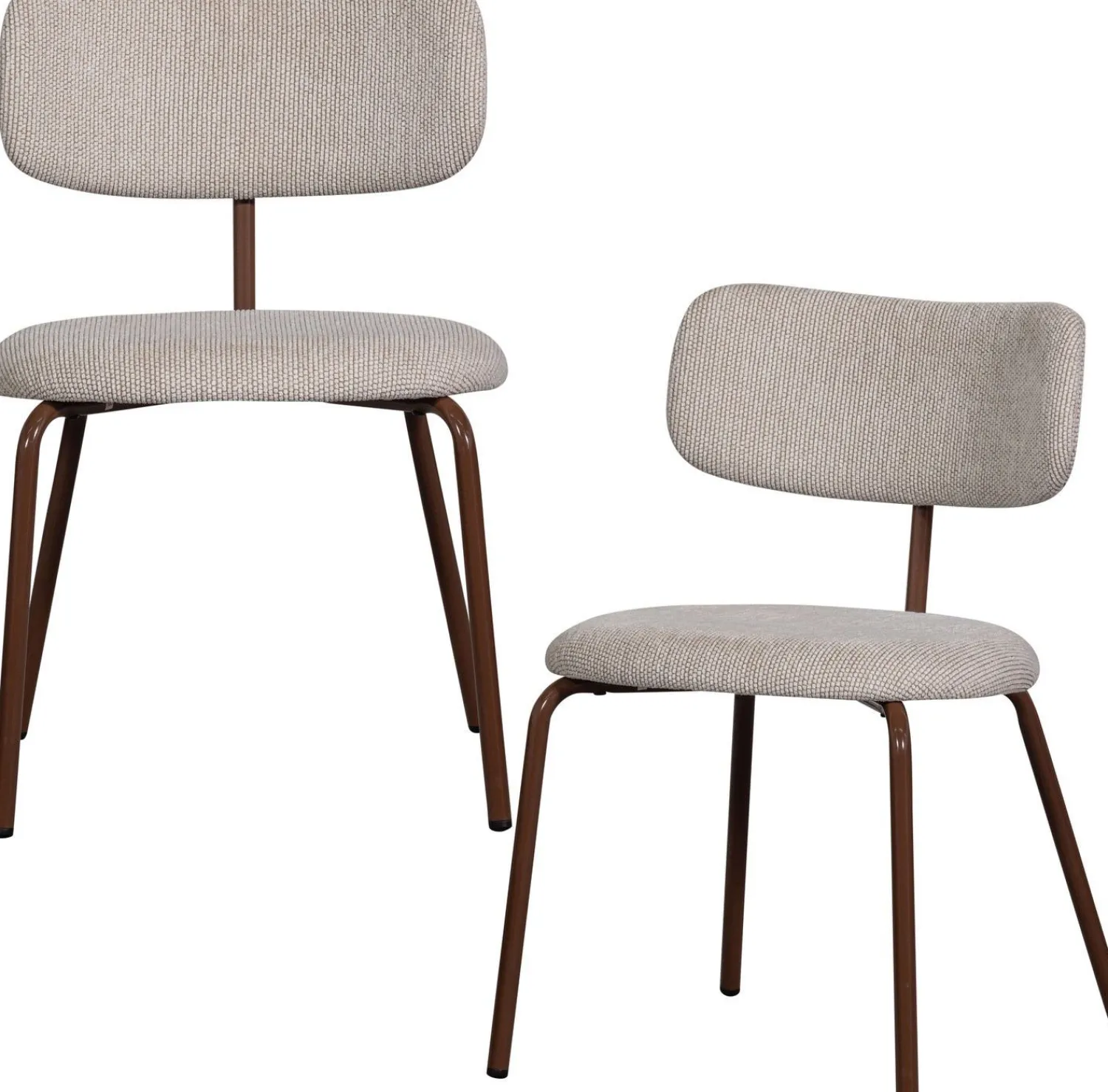 Eetkamerstoelen Zonder Armleuning-WOOOD Travis Eetkamerstoel Off White