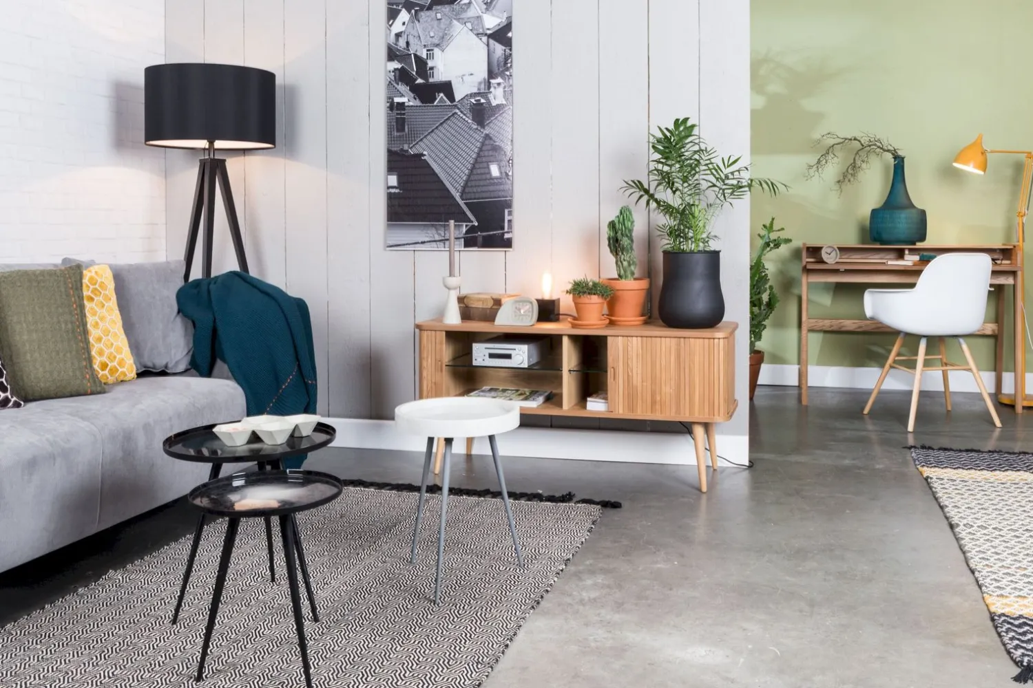 Moderne Vloerlampen|Vloerlampen-Zuiver Tripod Vloerlamp Black