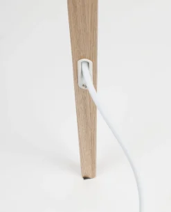 Houten Vloerlampen|Vloerlampen-Zuiver Tripod Wood Vloerlamp White