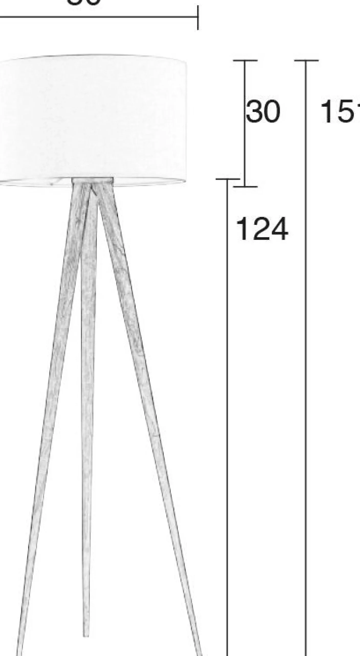 Houten Vloerlampen|Vloerlampen-Zuiver Tripod Wood Vloerlamp Black