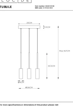 Moderne Hanglampen|Moderne Hanglampen-Lucide Tubule Hanglamp Zwart