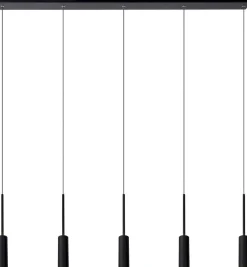 Moderne Hanglampen|Moderne Hanglampen-Lucide Tubule Hanglamp Zwart