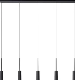 Moderne Hanglampen|Moderne Hanglampen-Lucide Tubule Hanglamp Zwart