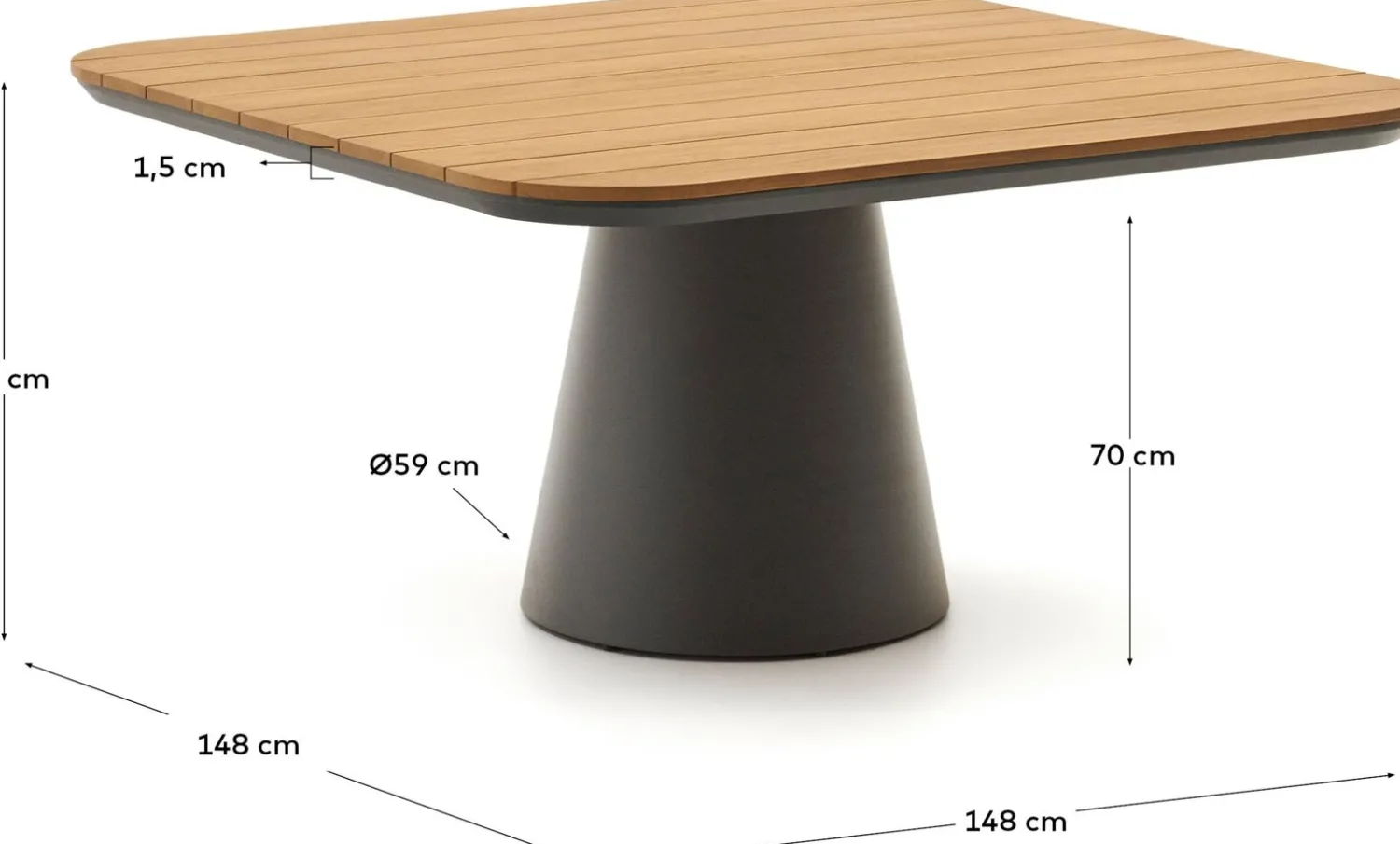 Tuintafels-Kave Home Tudons Tuintafel Grijs