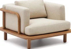 Tuinstoelen-Kave Home Turqueta Outdoor Fauteuil Bruin, Beige