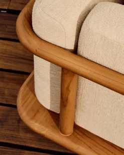 Tuinstoelen-Kave Home Turqueta Outdoor Fauteuil Bruin, Beige