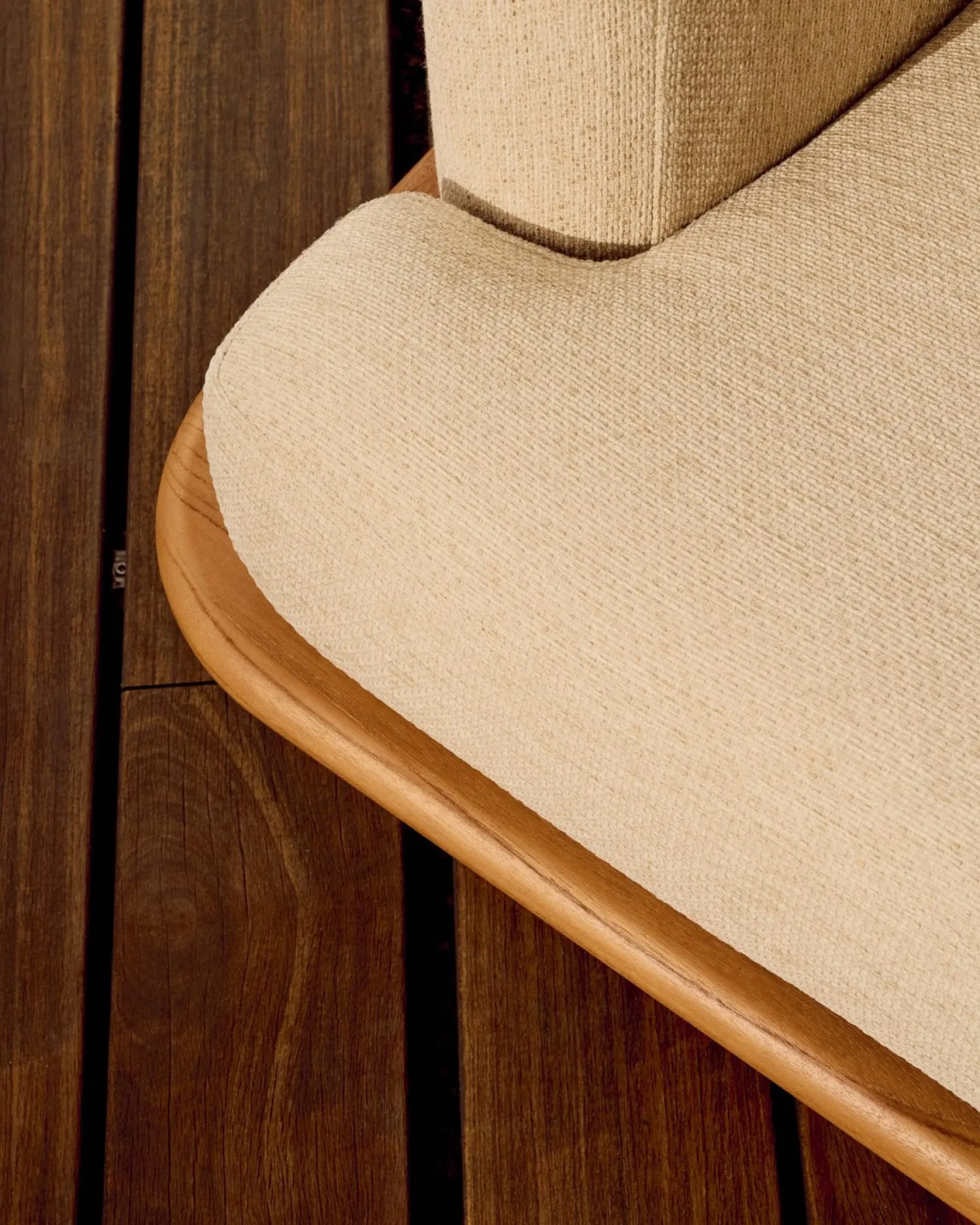 Tuinstoelen-Kave Home Turqueta Outdoor Fauteuil Bruin, Beige
