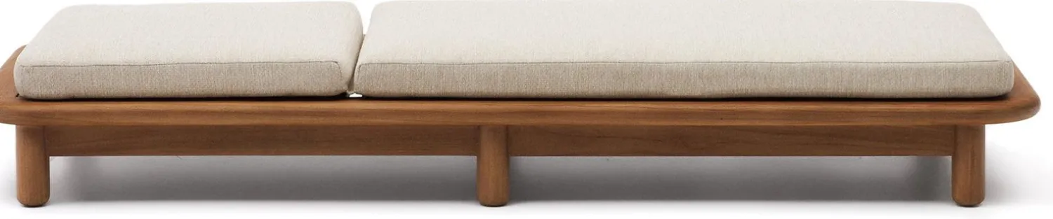 Tuinstoelen-Kave Home Turqueta Outdoor Ligstoel Bruin, Beige