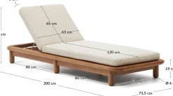 Tuinstoelen-Kave Home Turqueta Outdoor Ligstoel Bruin, Beige