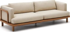 Tuinbanken|Zitbanken-Kave Home Turqueta Outdoor 3-Zitsbank Bruin, Beige