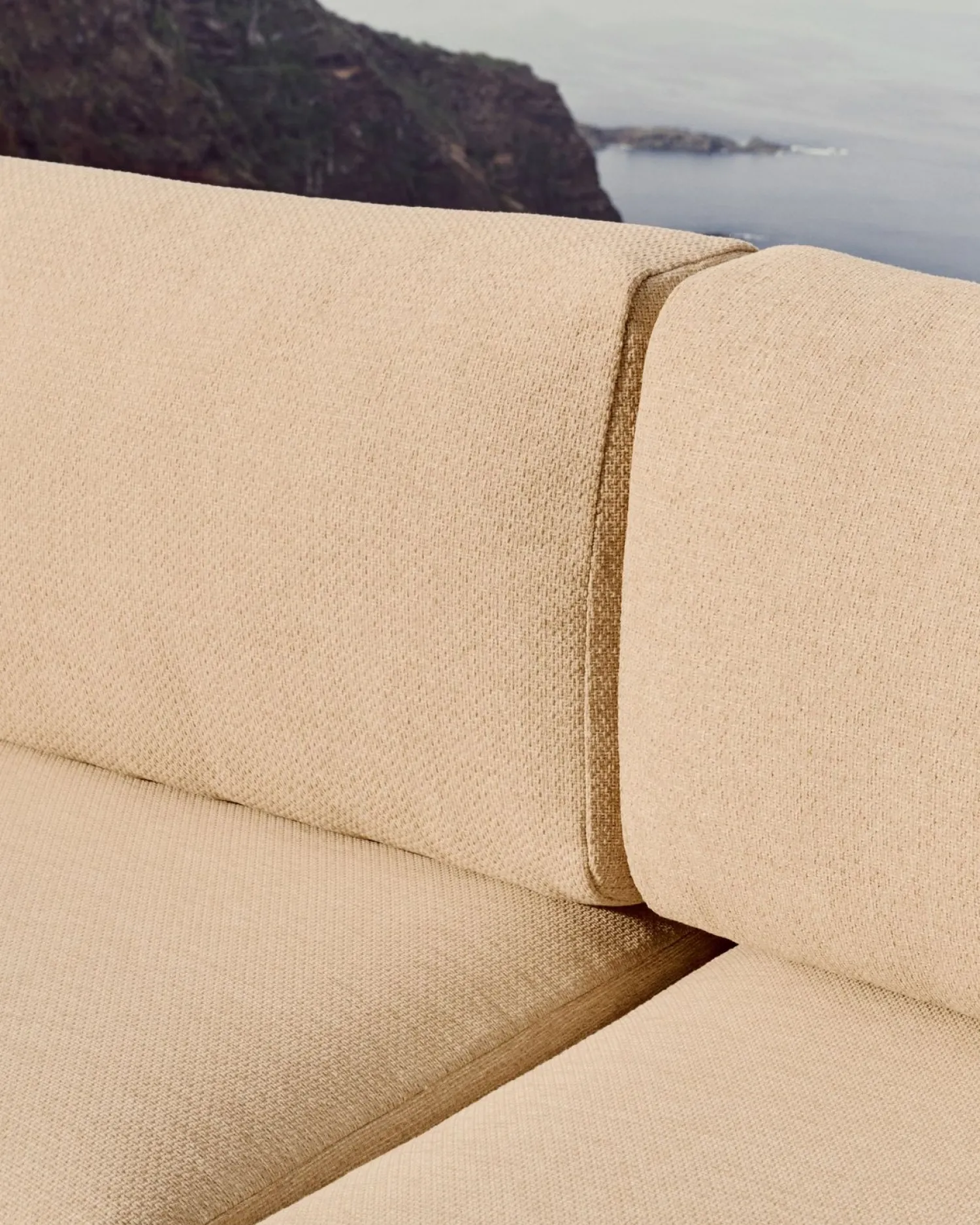 Tuinbanken|Zitbanken-Kave Home Turqueta Outdoor 3-Zitsbank Bruin, Beige