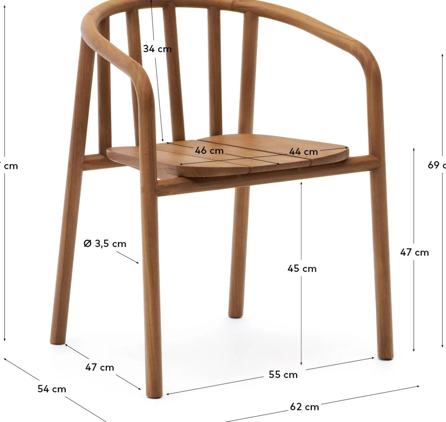 Tuinstoelen-Kave Home Turqueta Tuinstoel Naturel
