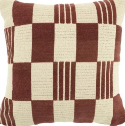 Sierkussens & Plaids-By Boo Twist Vierkant Kussen Burgundy