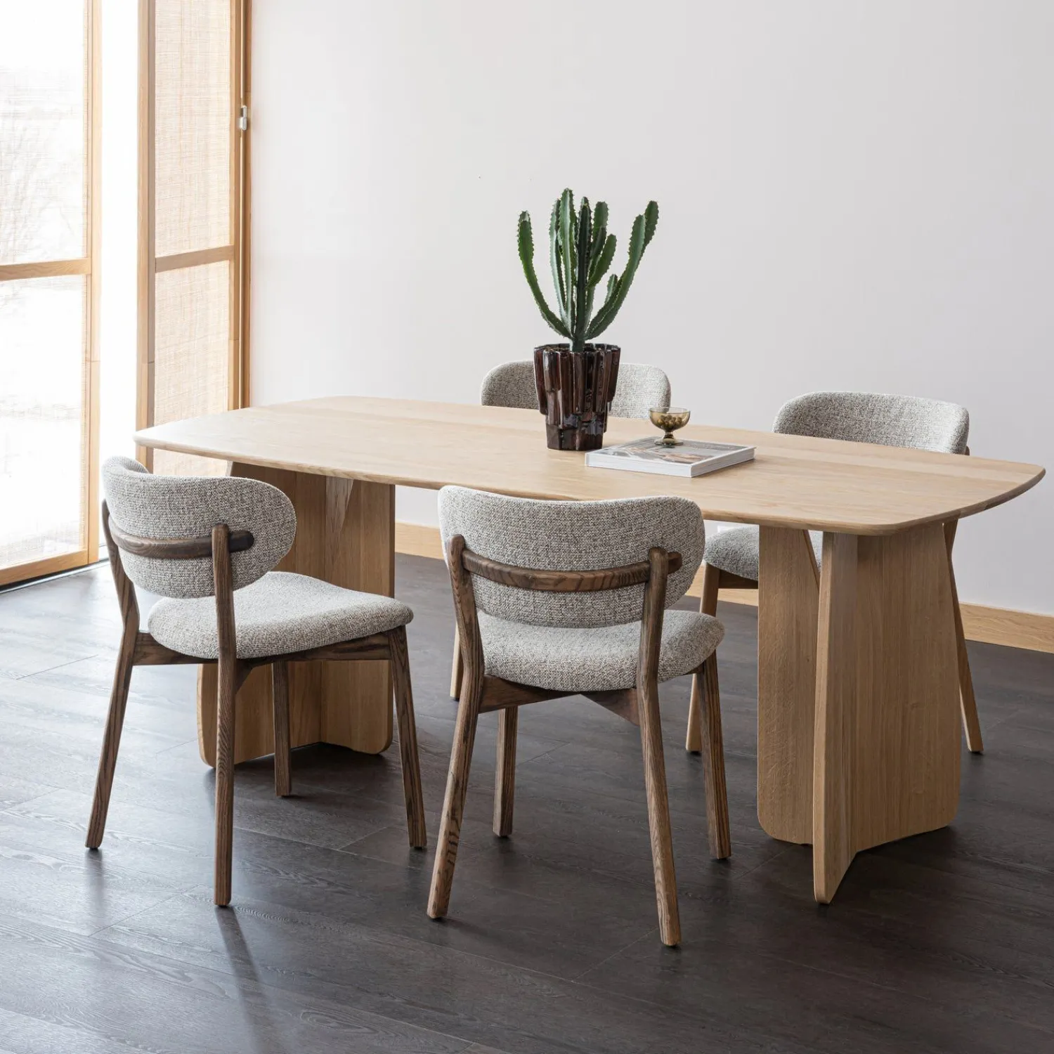 Eetkamerstoelen Zonder Armleuning-WOOOD Udar Eetkamerstoel Dark Brown