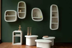 Opbergkasten|Opbergkasten-Dutchbone Veda Wandkast Beige
