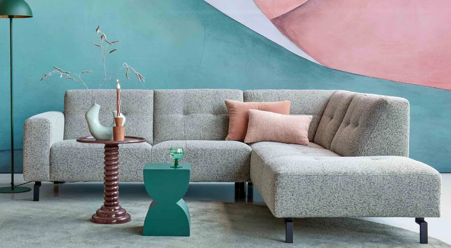 Hoekbanken-Trendhopper Viborg Special Hoekbank Olive
