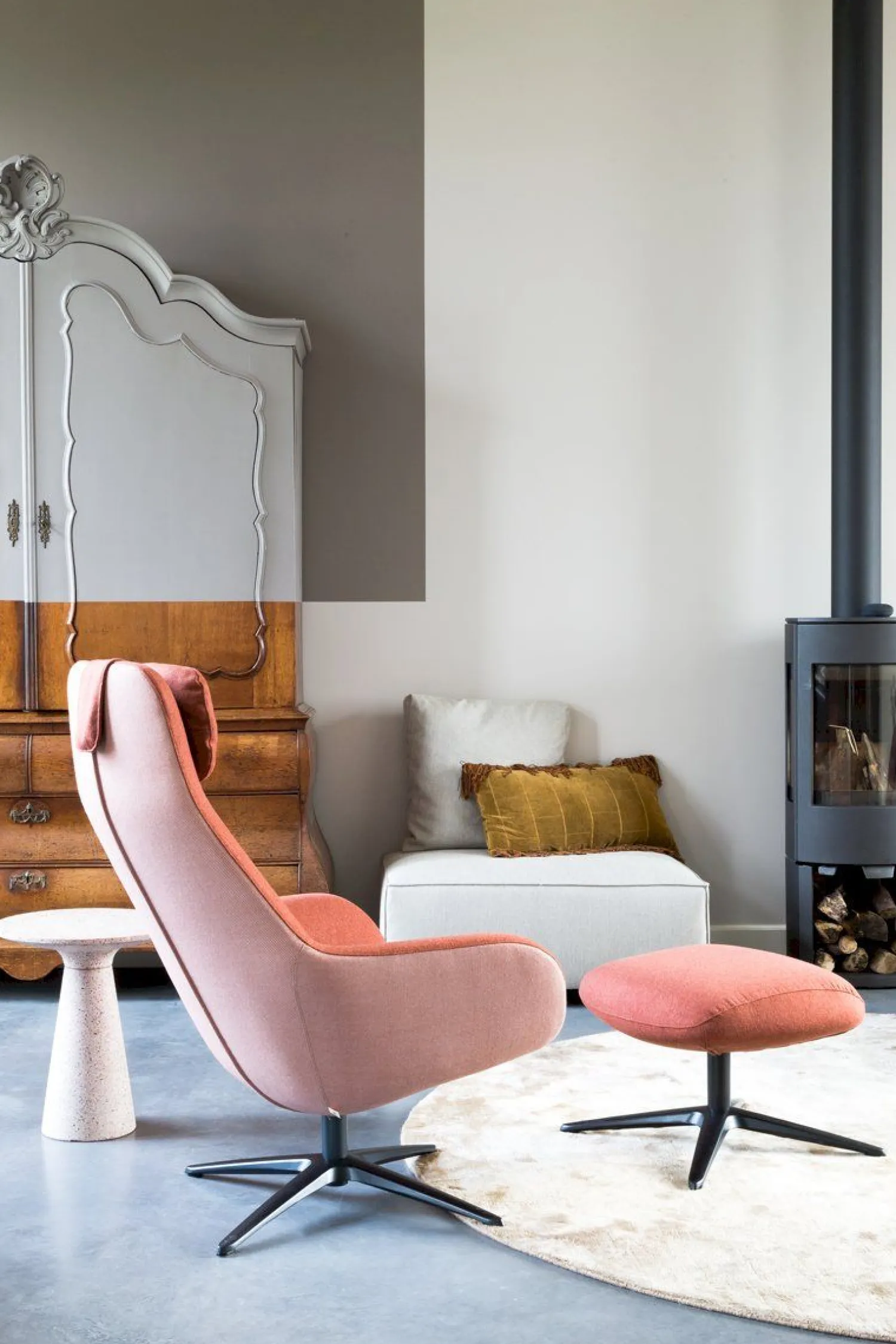 Ronde Bijzettafels-Zuiver Victoria Bijzettafel Pink