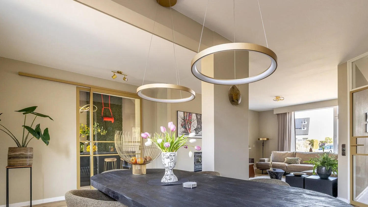 Design Hanglampen|Design Hanglampen-Lucide Vidal Hanglamp Goud
