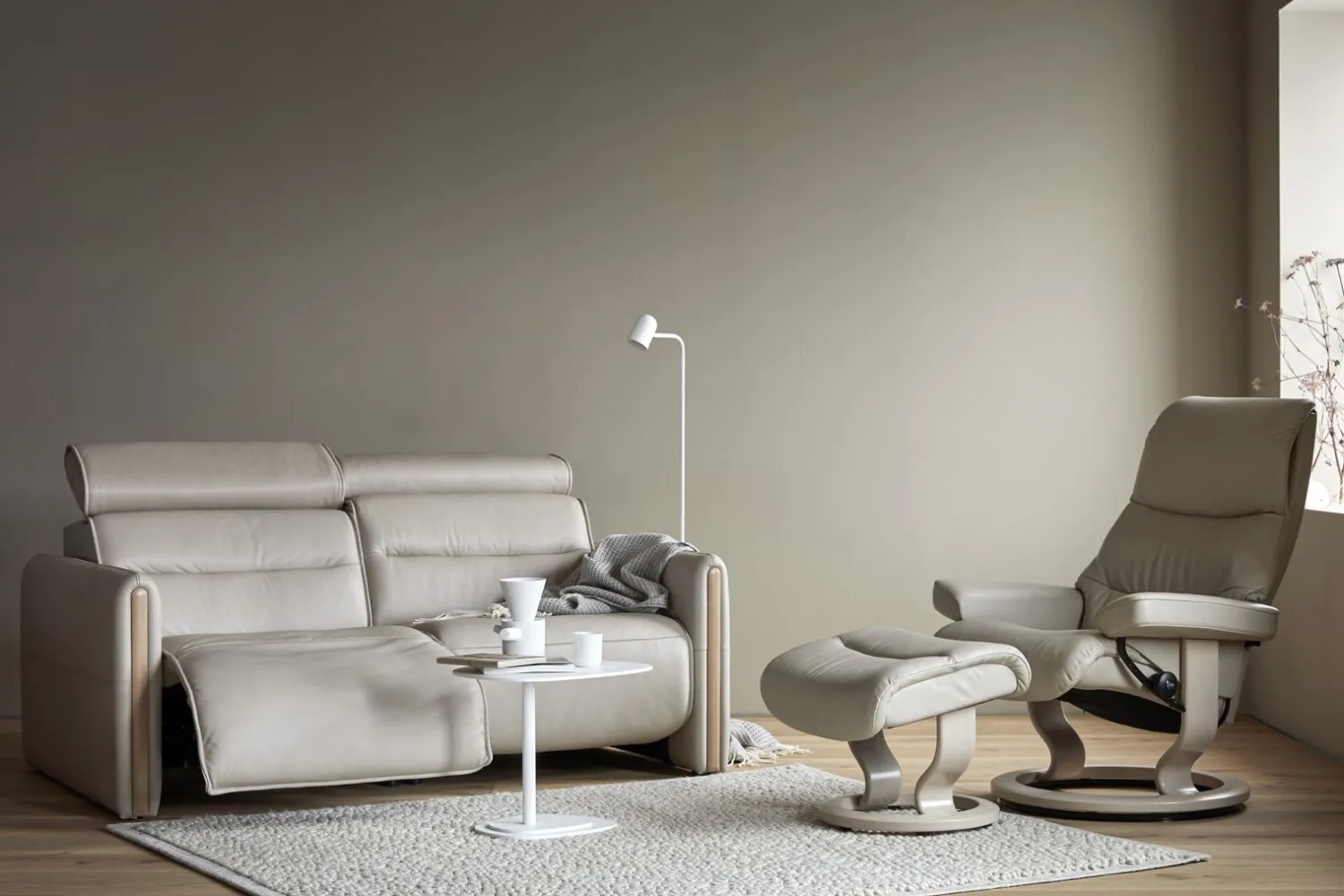 Leren Fauteuils|Relaxfauteuils-Stressless View Relaxfauteuil Grijs