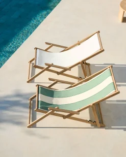 Tuinstoelen-Kave Home Vilara Strandstoel Beige, Groen