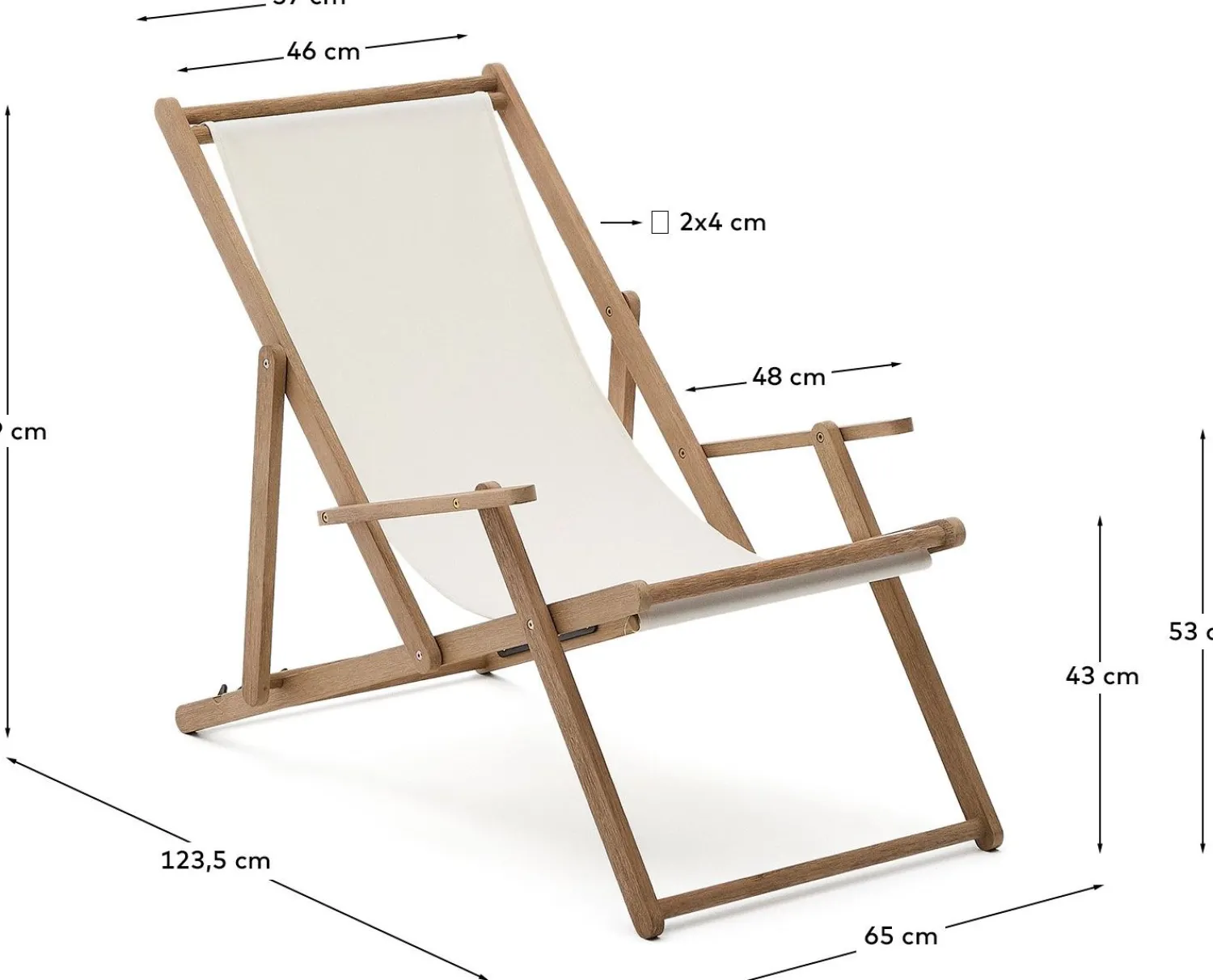 Tuinstoelen-Kave Home Vilara Strandstoel Wit