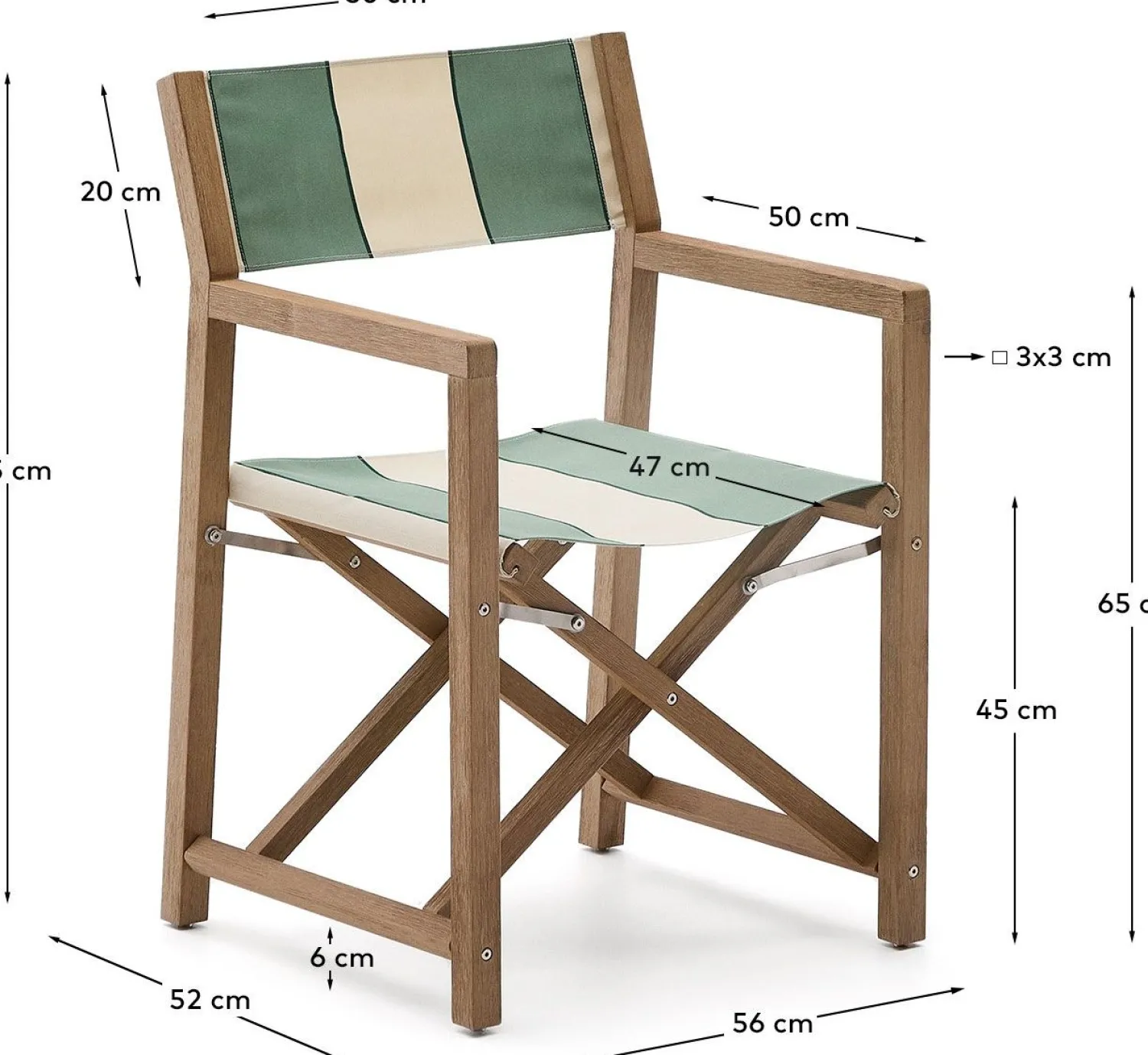 Tuinstoelen-Kave Home Vilara Tuinstoel Beige, Groen