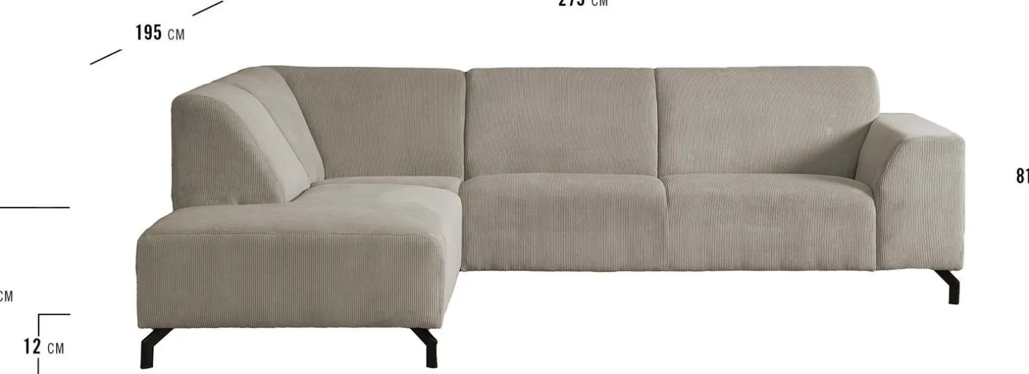 Hoekbanken-Eijerkamp Collectie Vince Links Hoekbank Shitake / Beige