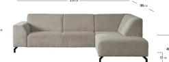 Hoekbanken-Eijerkamp Collectie Vince Rechts Hoekbank Shitake / Beige
