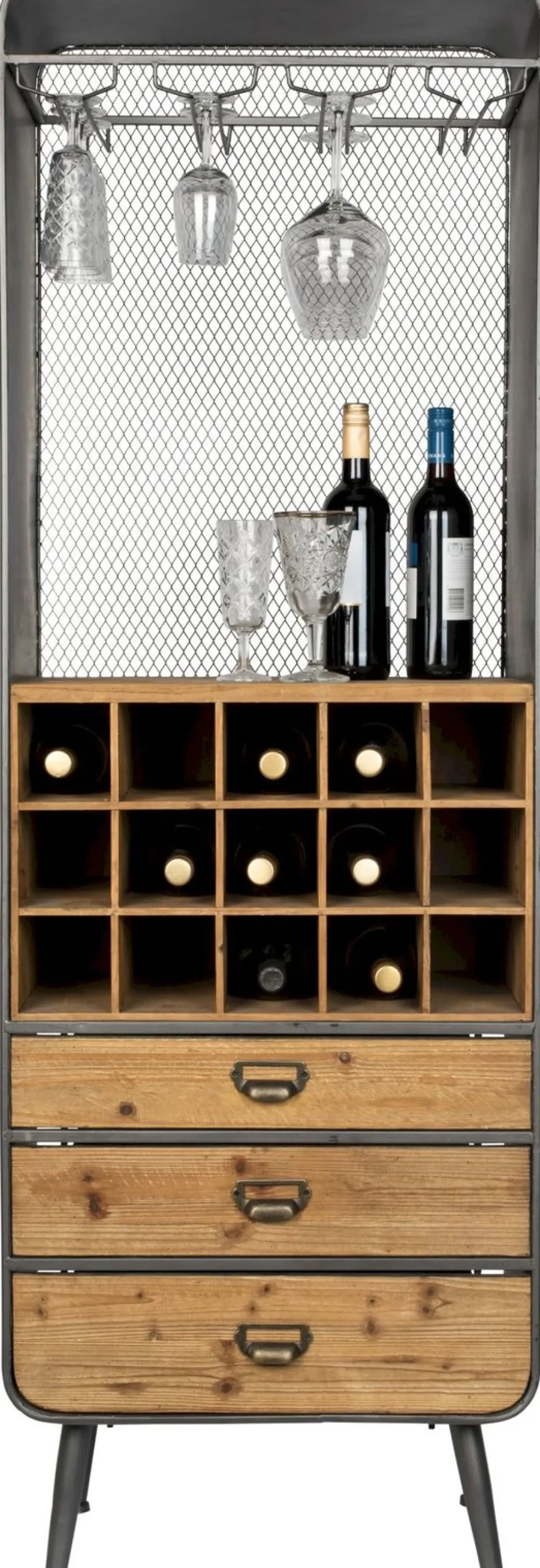 Wijnrekken-Dutchbone Vino Wijnkast Brown