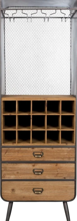 Wijnrekken-Dutchbone Vino Wijnkast Brown