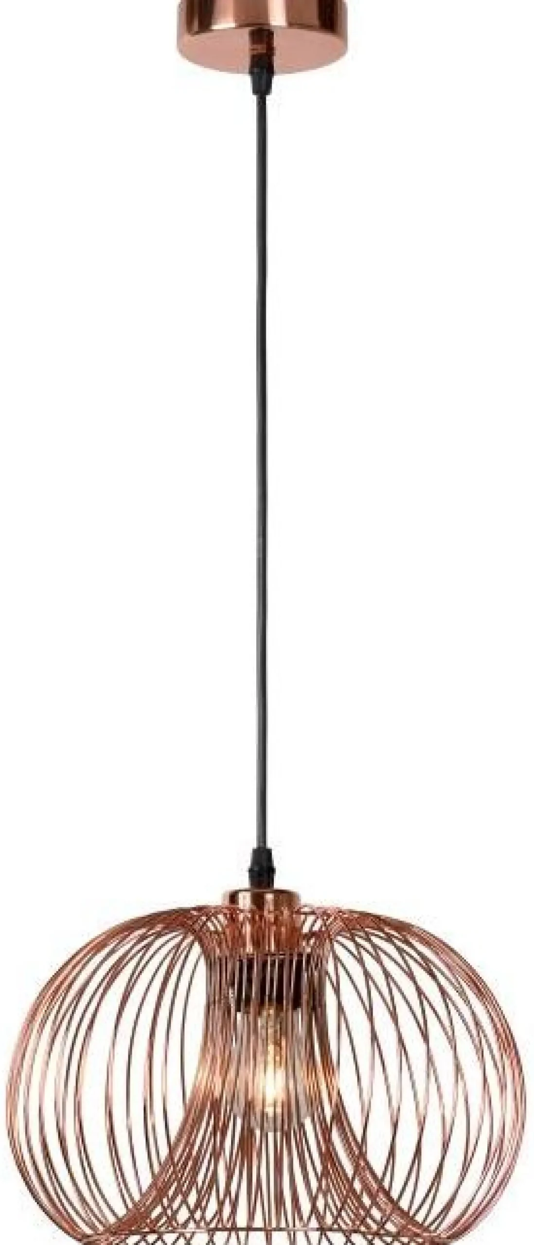 Hanglampen|Hanglampen-Lucide Vinti Hanglamp Koper, Zwart