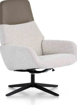 Leren Fauteuils|Draaifauteuils-Montèl Vision Fauteuil Stone, Linen