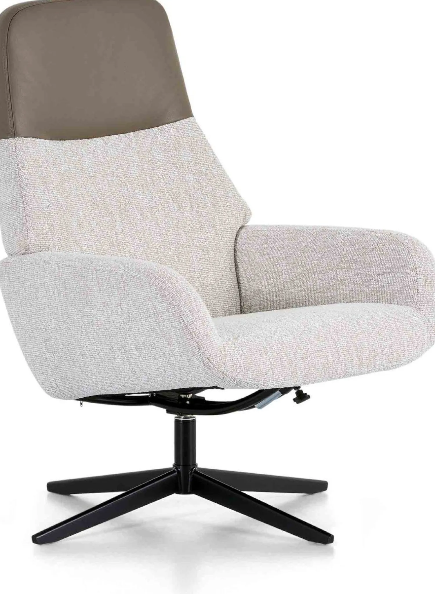 Leren Fauteuils|Draaifauteuils-Montèl Vision Fauteuil Stone, Linen