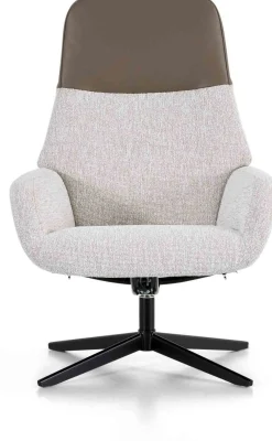 Leren Fauteuils|Draaifauteuils-Montèl Vision Fauteuil Stone, Linen