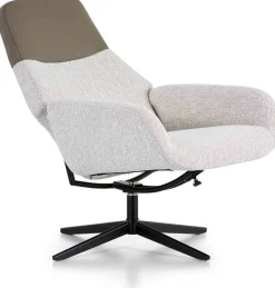 Leren Fauteuils|Draaifauteuils-Montèl Vision Fauteuil Stone, Linen