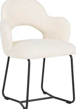 Eetkamerstoelen Met Armleuning-MUST Living Vista Boucle Eetkamerstoel Naturel